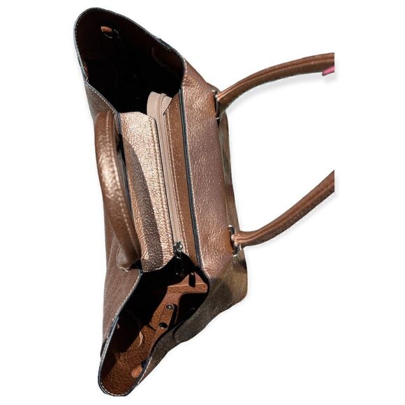 Gold Holiday Glitz PU Hobo Tote Shoulder Satchel Bag - Picture 5 of 10